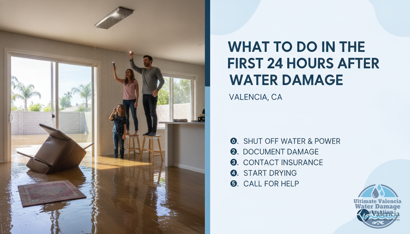 What to Do in the First 24 Hours After Water Damage in Valencia, CA